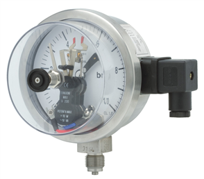 All SS pressure gauge, electric contact type, dome style (P501)