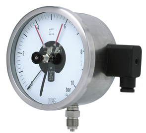 All SS pressure gauge, electric contact type, hi-version case (P502)